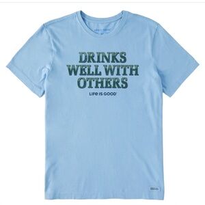 Life Is Good Men’s Graphic Tee with Bold Blue Text